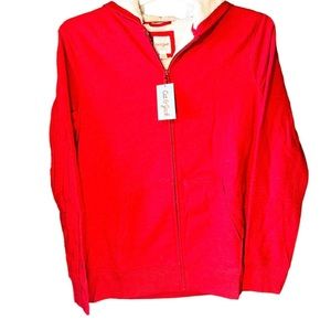 Cat & Jack Girls' Fleece Lined Hoodie Jacket Zip-Up Sweatshirt - Red XXL - NWT